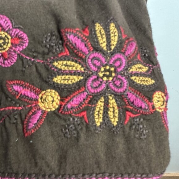 Johnny Was JW Los Angeles Cotton Jersey Knit Mini Dress M Embroidered 3/4 Sleeve - Picture 7 of 13